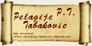 Pelagije Tabaković vizit kartica